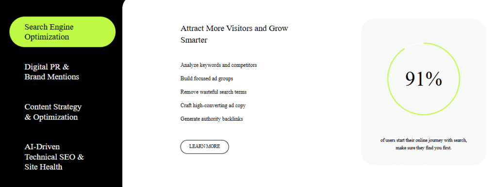 Search engine optimization services offered by MHAFs