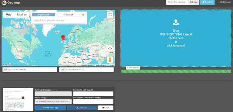A Screenshot of GeoImgr Website