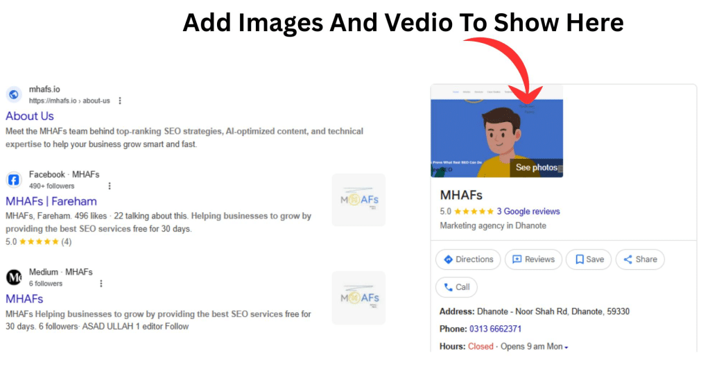 A Screenshot of Google My Business Profile
