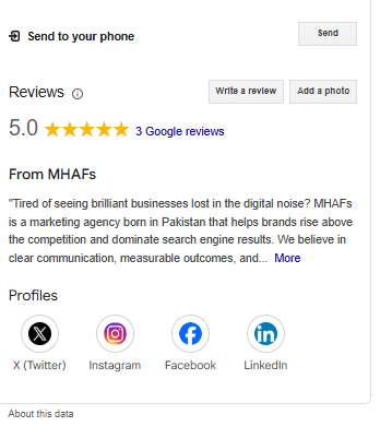 A Screenshot of Google My Business Profile