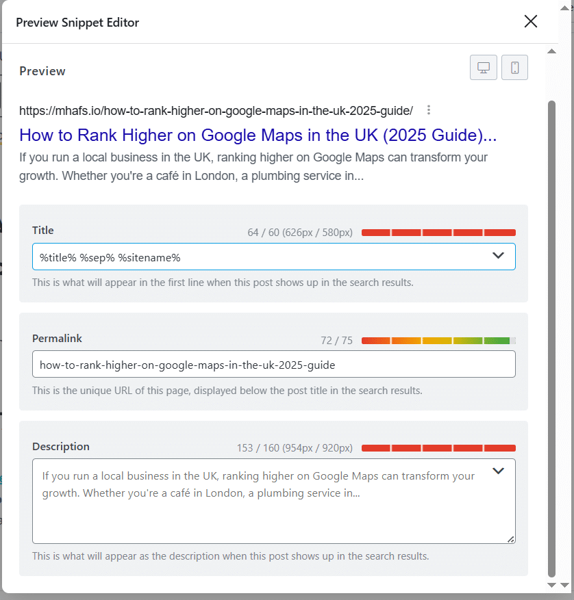 A Screenshot of Rank Math