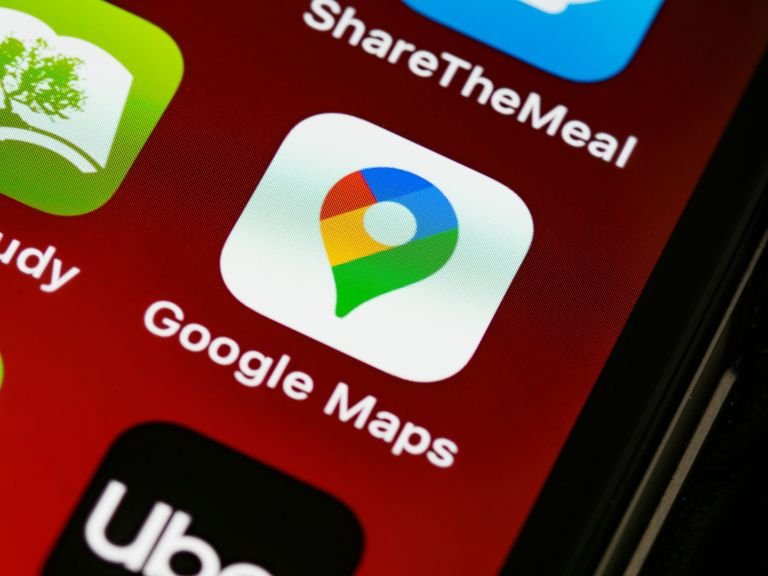 A photo of Google Maps app on a mobile app