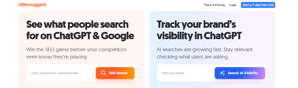 Ubersuggest keyword research