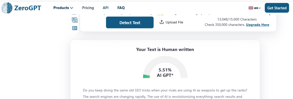 zerogpt image screenshort