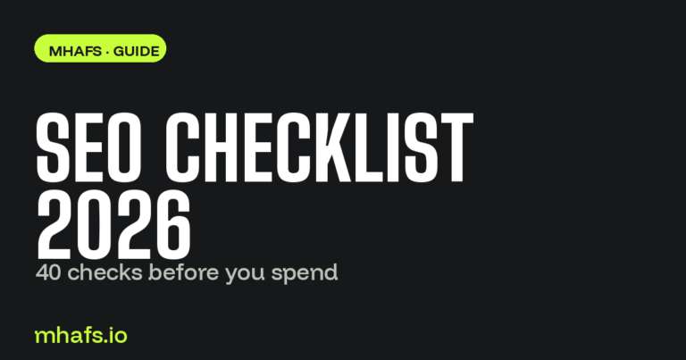 seo checklist — MHAFs guide